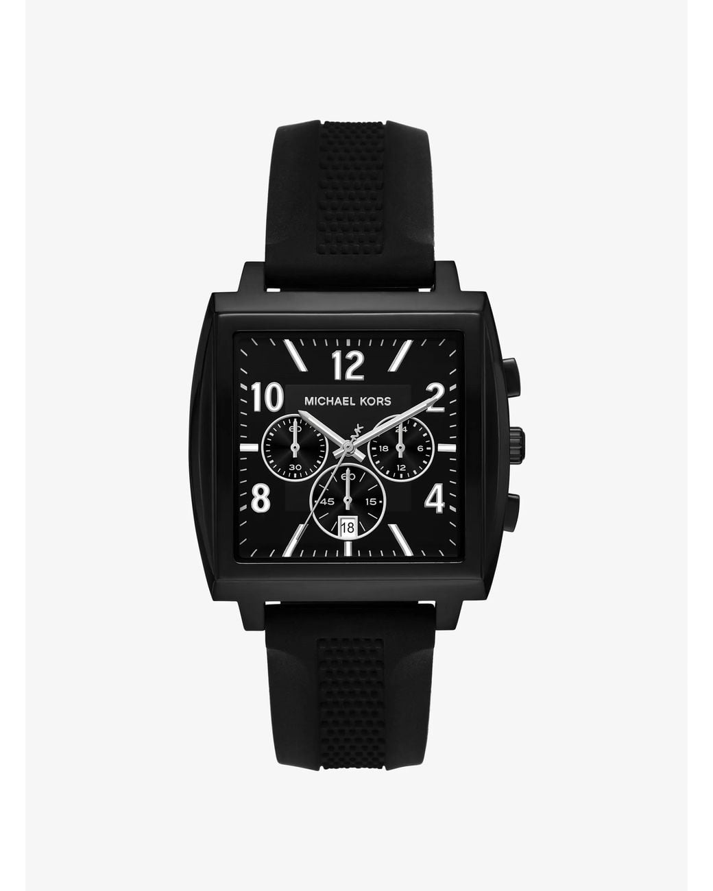 Michael Kors Black Mk Oversized Rhys-Tone And Silicone Watch for men