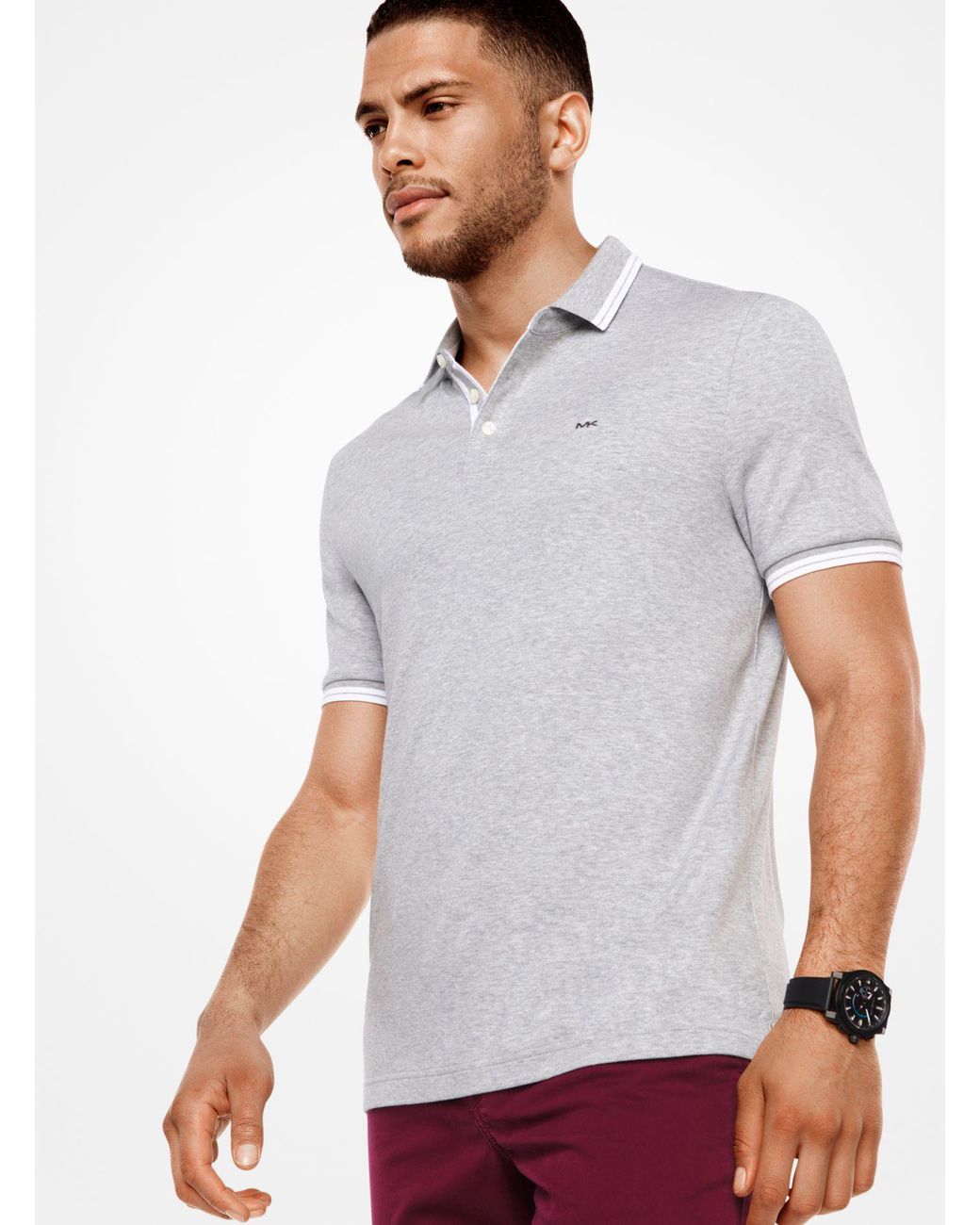 michael kors men's liquid cotton greenwich polo shirt