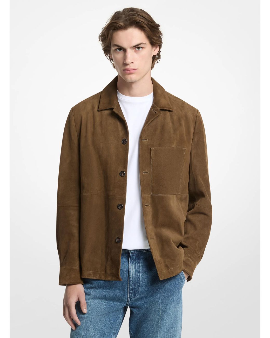 Michael Kors Natural Michael Kors Suede Jacket for men