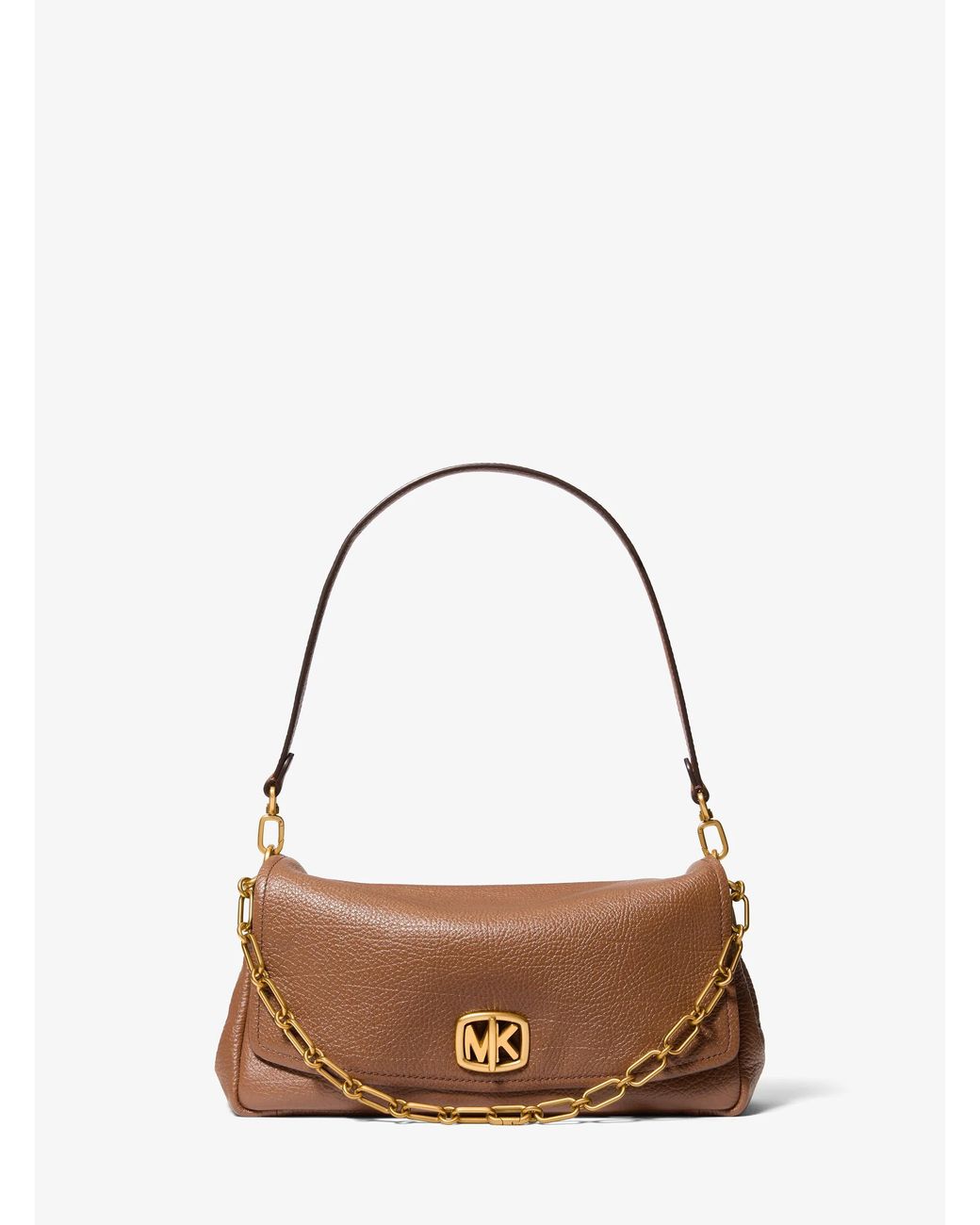 MICHAEL Michael Kors Brown Mk Bryant Large Textured Leather Convertible Shoulder Bag