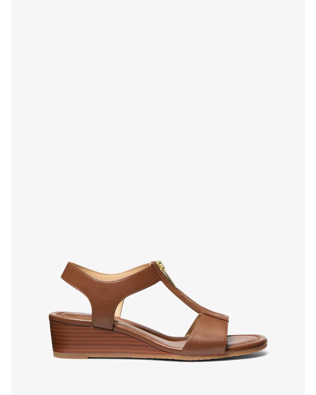 MICHAEL Michael Kors Brown Berkley Leather Wedge Sandal