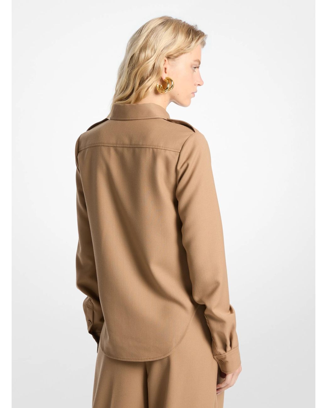 MICHAEL Michael Kors Natural Mk Wool Blend Utility Shirt