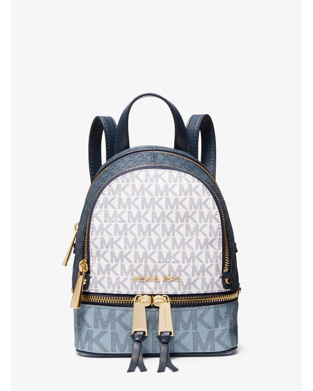 MICHAEL Michael Kors Rhea Mini Color block Logo Backpack in Blue Lyst
