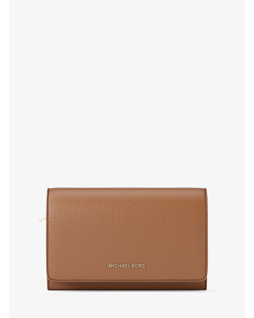 MICHAEL Michael Kors Brown Mk Jet Set Large Pebbled Leather Wallet