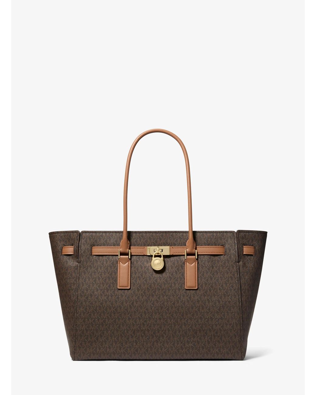 MICHAEL Michael Kors Brown Mk Hamilton Moderne Large Signature Logo Tote Bag