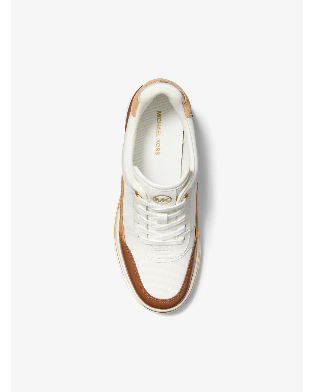 MICHAEL Michael Kors White Mk Emmy Leather Wedge Trainer for men