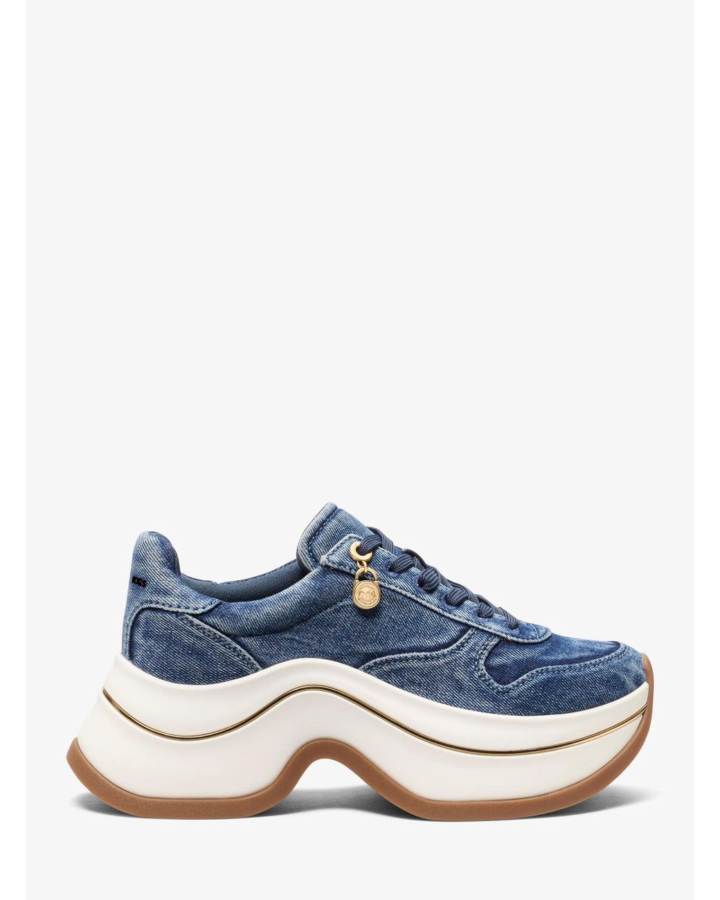 MICHAEL Michael Kors Blue Mk Arla Washed Denim Trainer