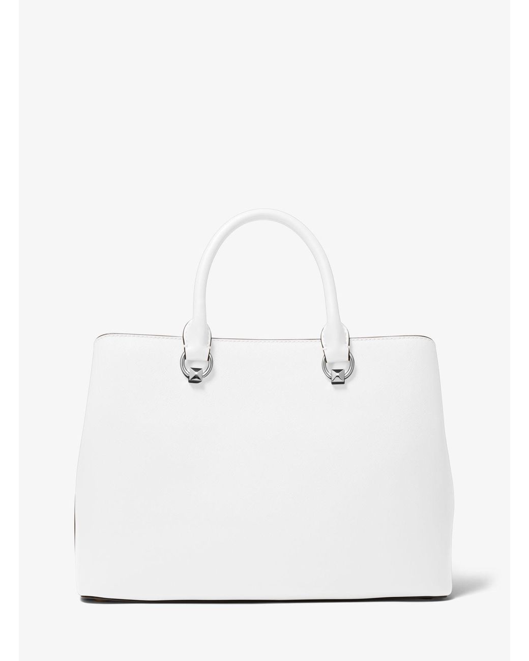 Michael Kors Edith Large Saffiano Leather Satchel in White