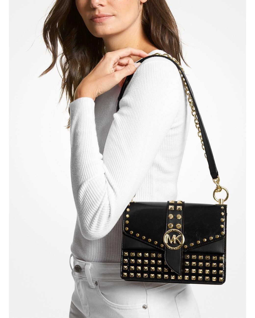 Michael kors discount studded crossbody bag