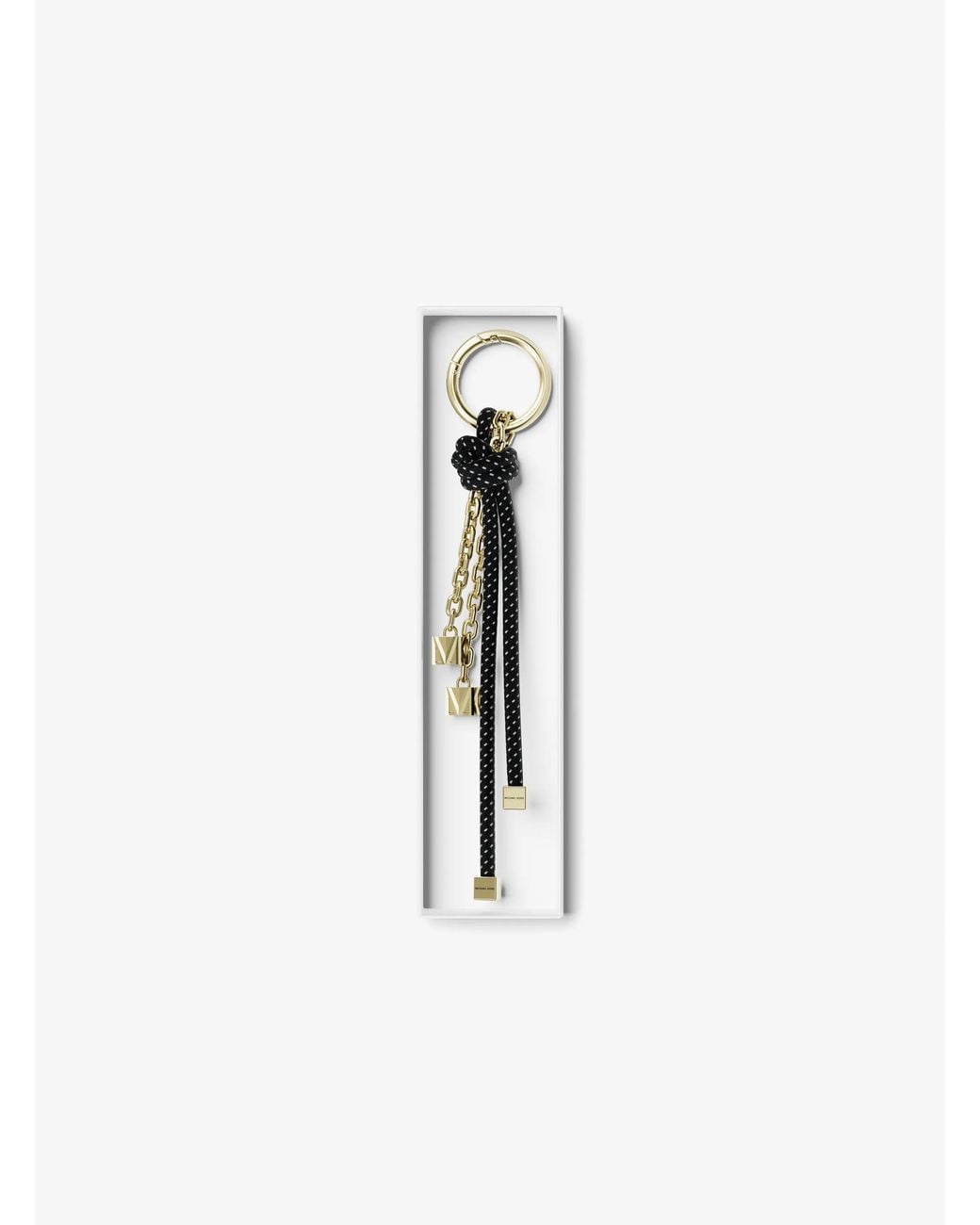MICHAEL Michael Kors White Michael Kors-Tone And Speckled Cord Bag Charm