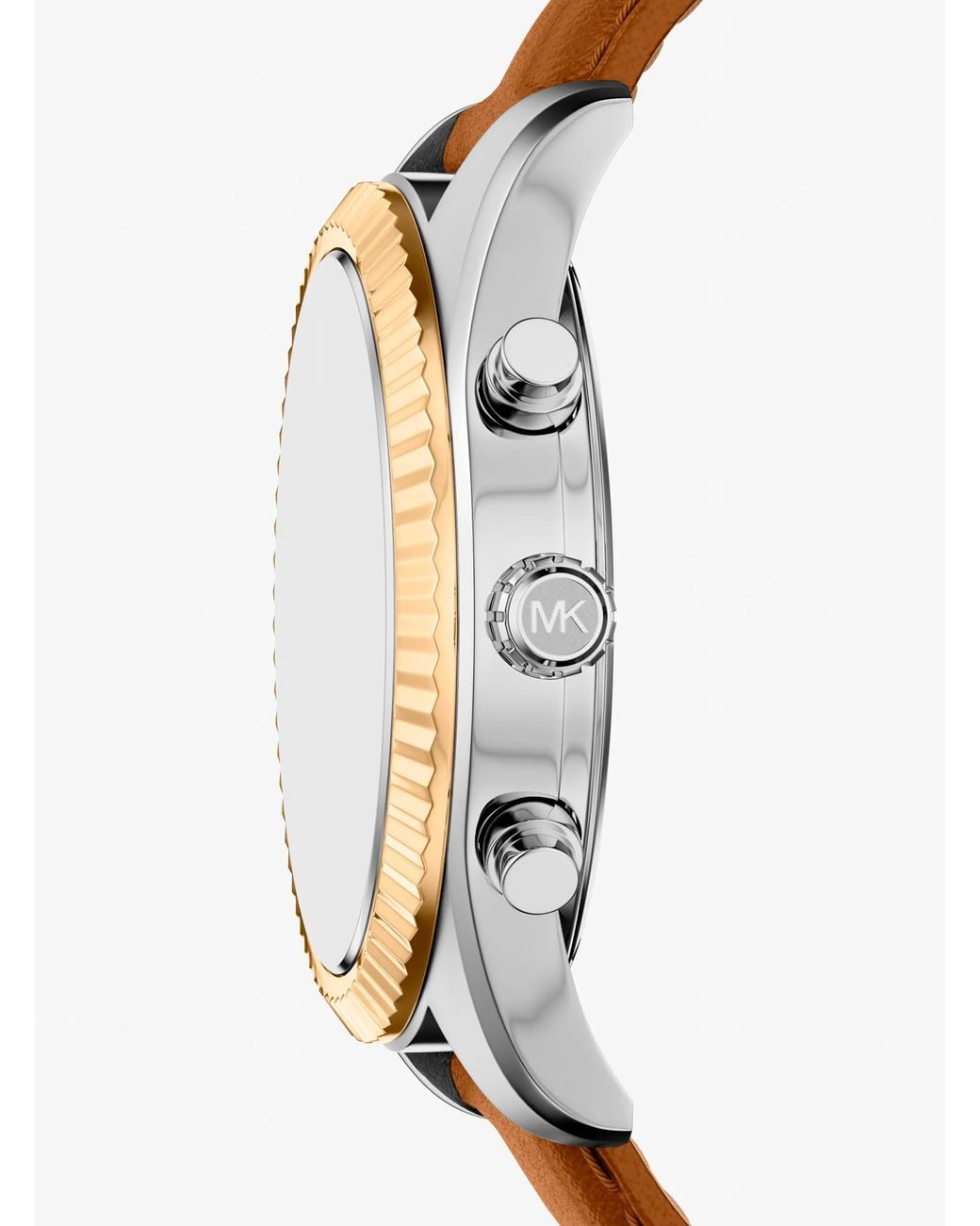 Michael Kors White Oversized Lexington Two-Tone And Leather Watch for men