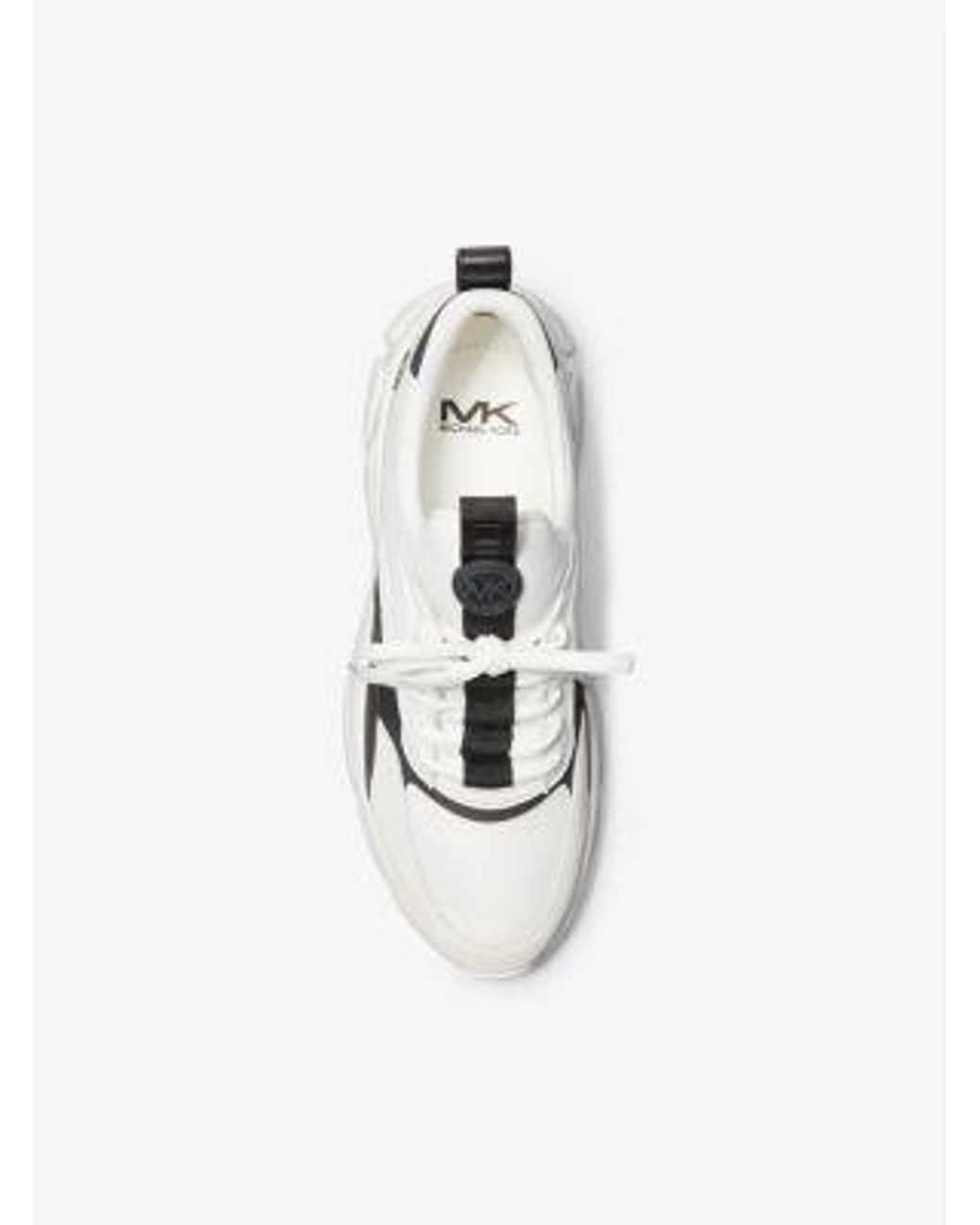 Michael Kors Darius Mixed-Media Trainer in White for Men | Lyst