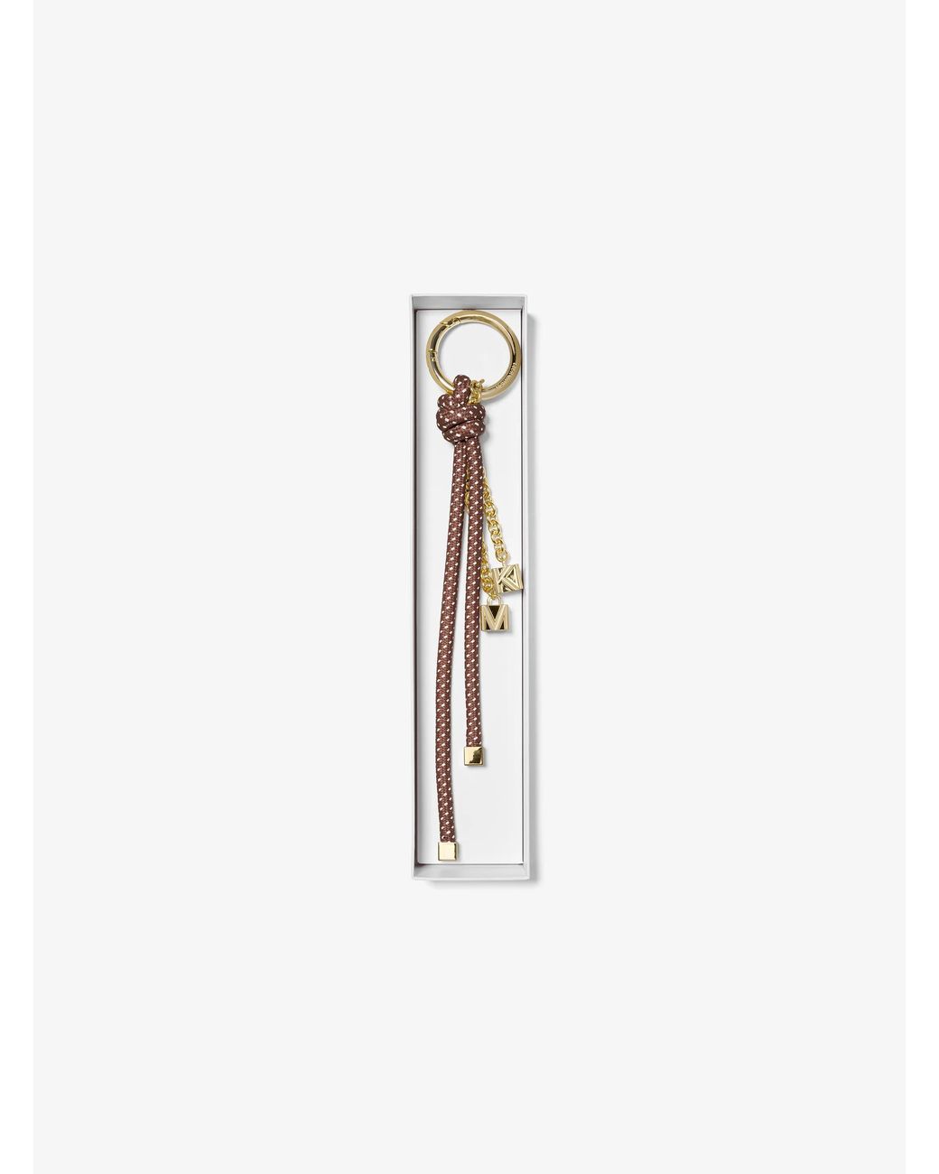 MICHAEL Michael Kors White Mk-Tone And Speckled Cord Bag Charm
