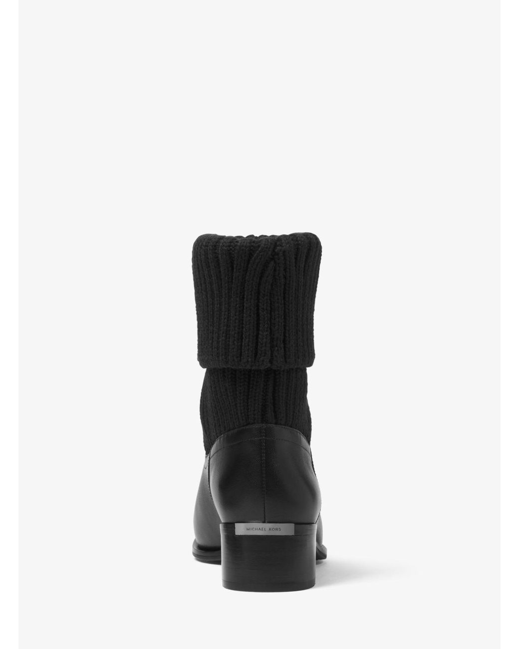 michael kors april leather and knit boot