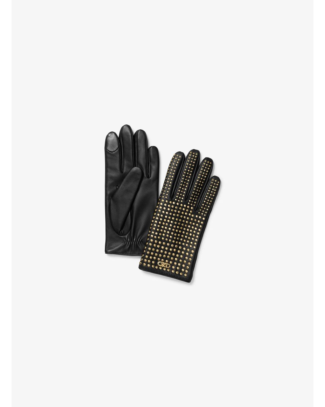 MICHAEL Michael Kors Black Mk Studded Leather Gloves for men