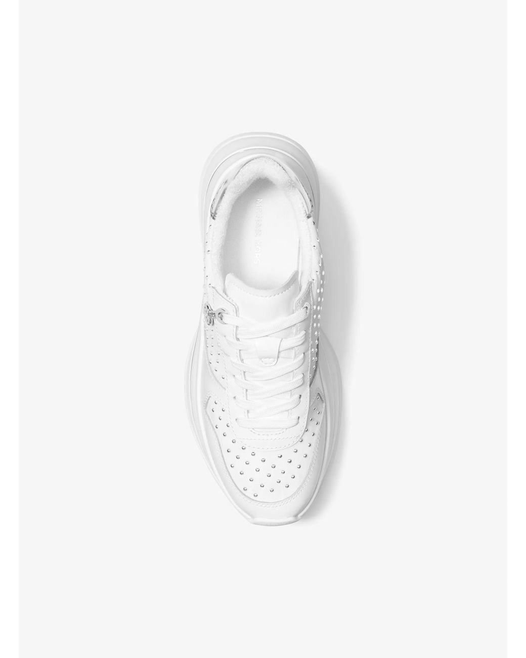 MICHAEL Michael Kors White Mk Arla Studded Leather Trainer for men