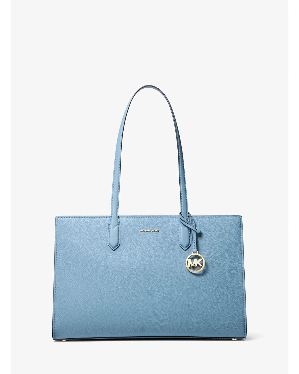 MICHAEL Michael Kors Blue Mk Scarlett Medium Pebbled Leather Tote Bag