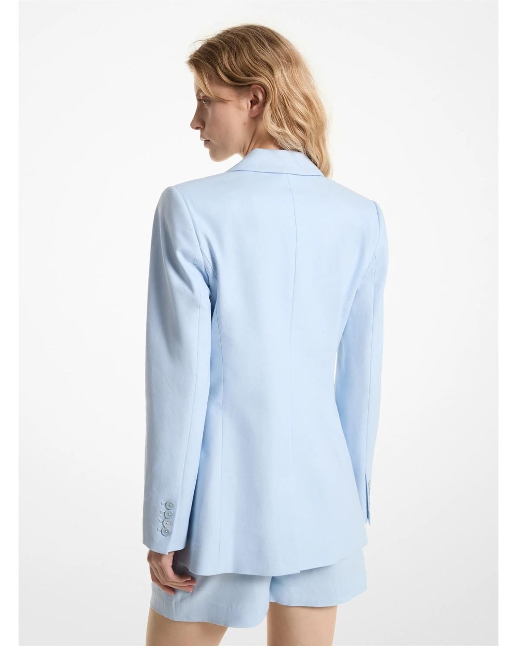MICHAEL Michael Kors Blue Linen Blend Slim Blazer