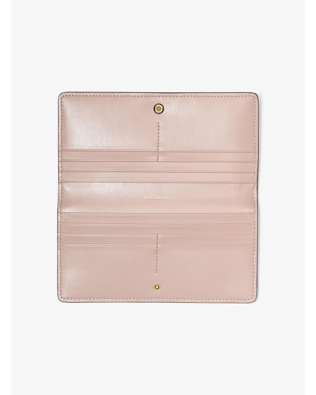 MICHAEL Michael Kors Pink Michael Kors Bryant Large Pebbled Leather Snap-Front Wallet
