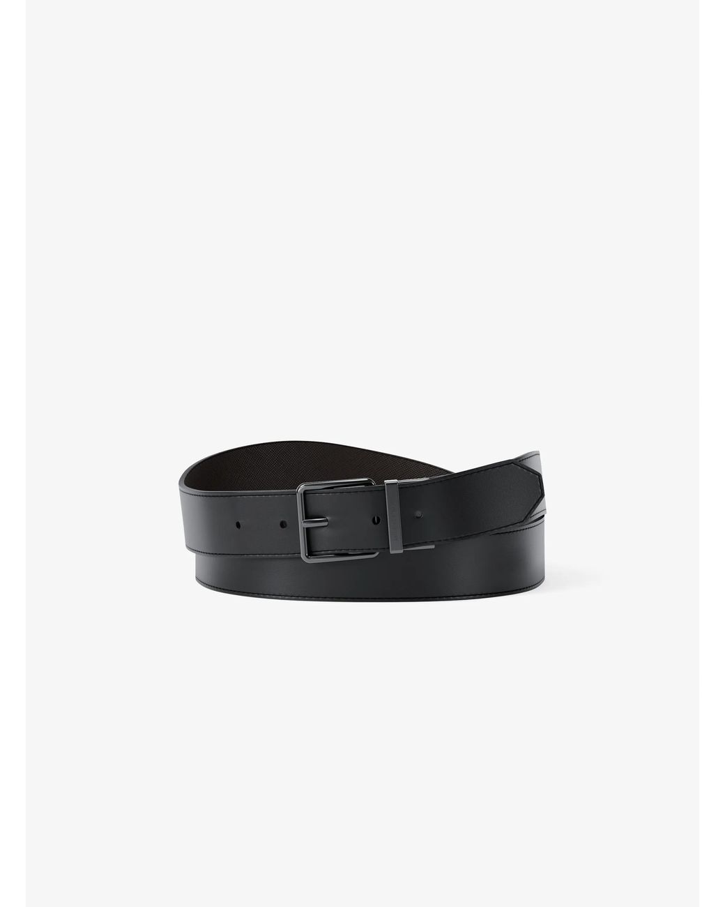 Michael Kors White Mk Leather Belt for men