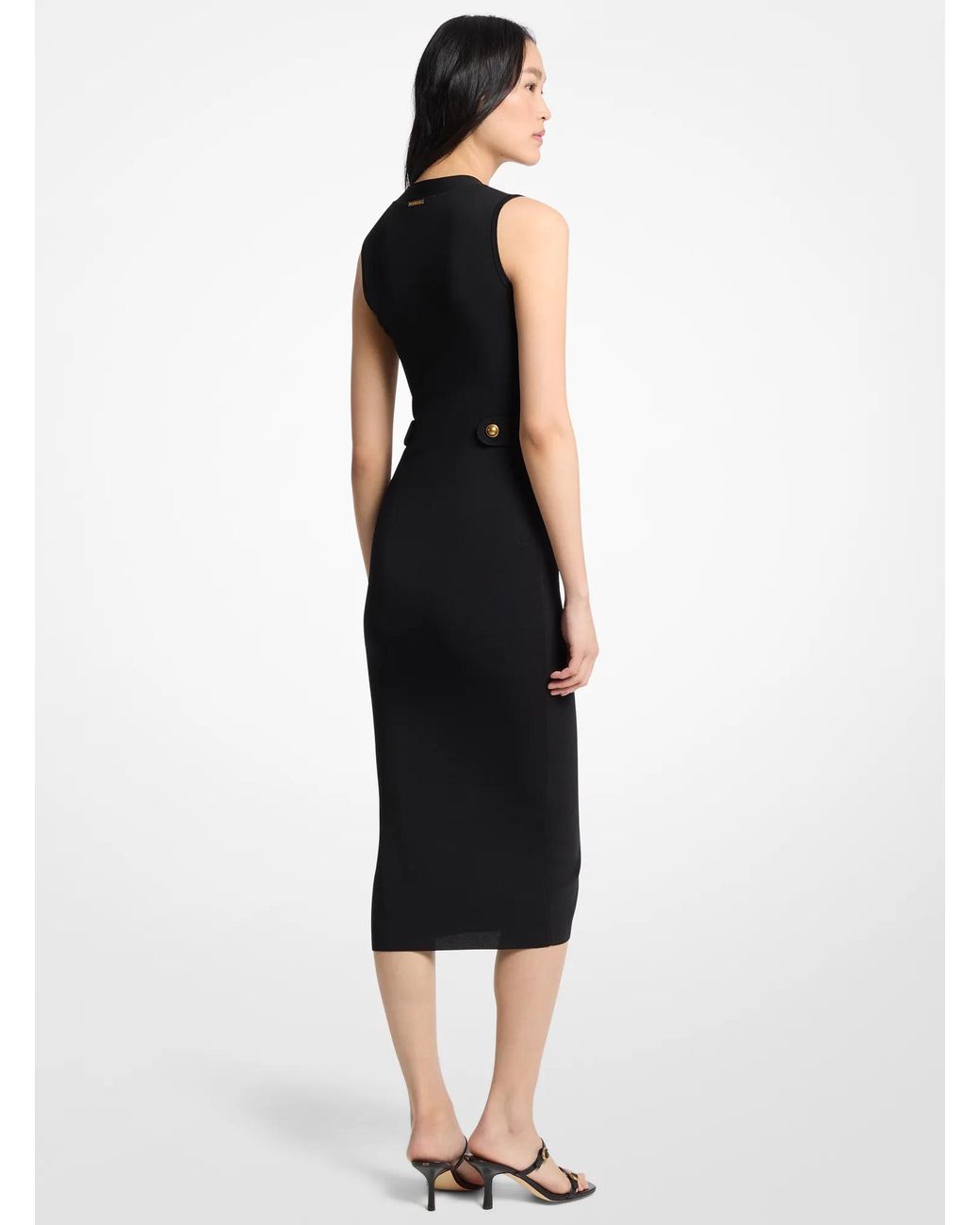 MICHAEL Michael Kors Black Mk Stretch Knit Midi Dress