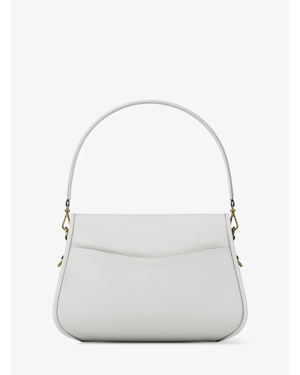MICHAEL Michael Kors White Mk Holmes Medium Pebbled Leather Convertible Messenger Bag
