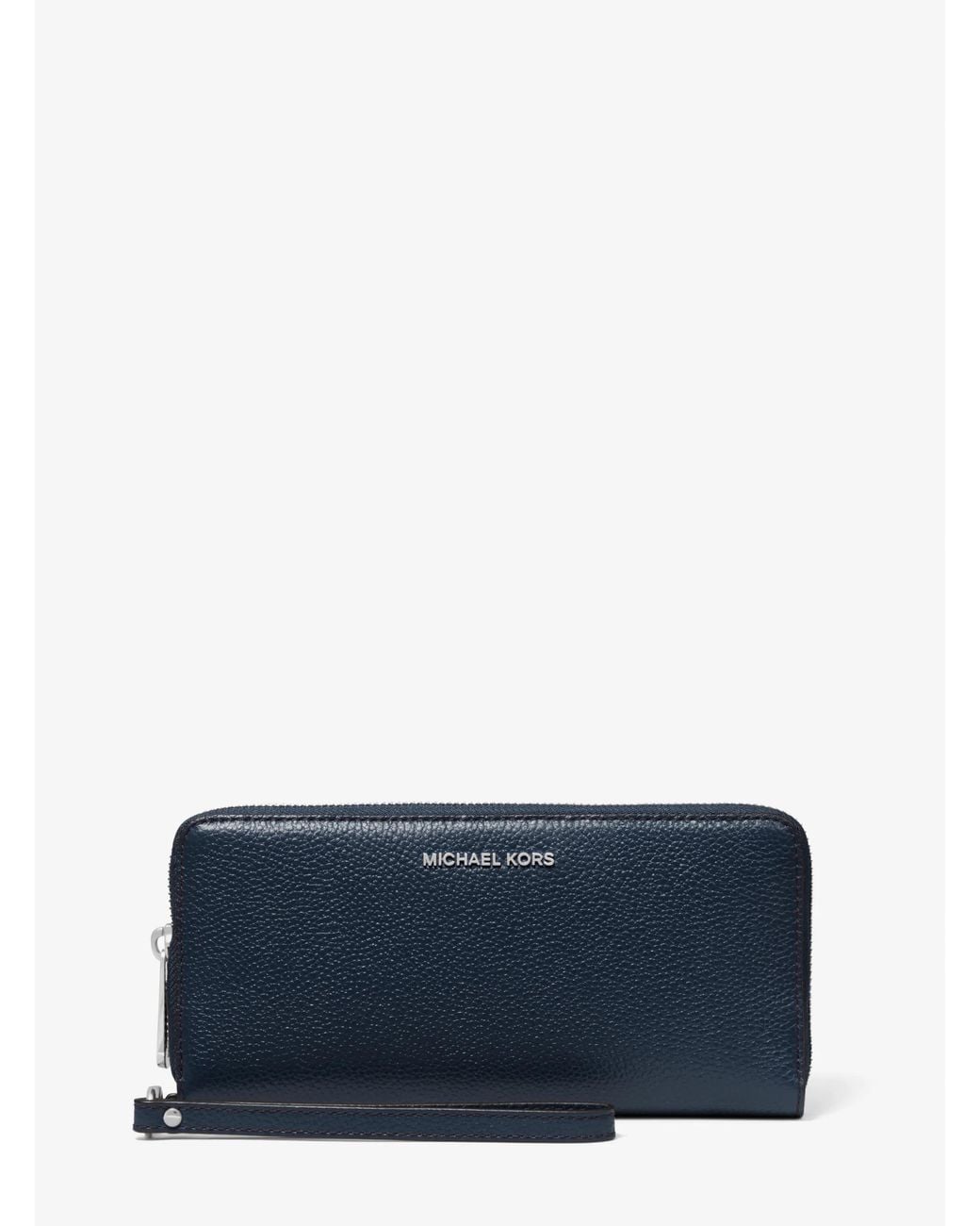 MICHAEL Michael Kors Blue Pebbled Leather Continental Wristlet