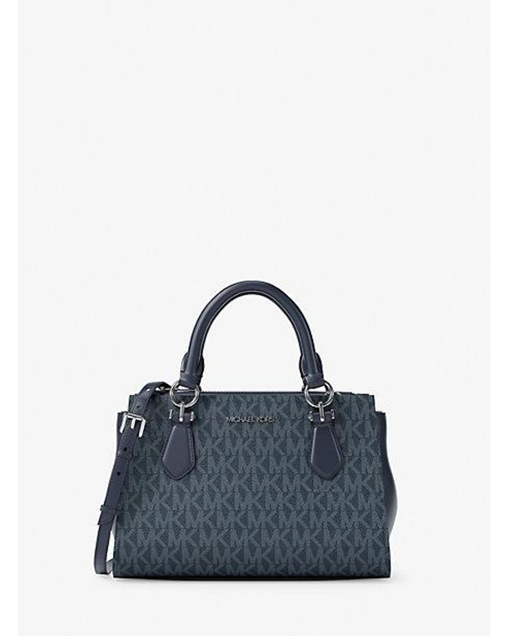 Michael Kors Marilyn Small Signature Logo Messenger Bag in Blue | Lyst
