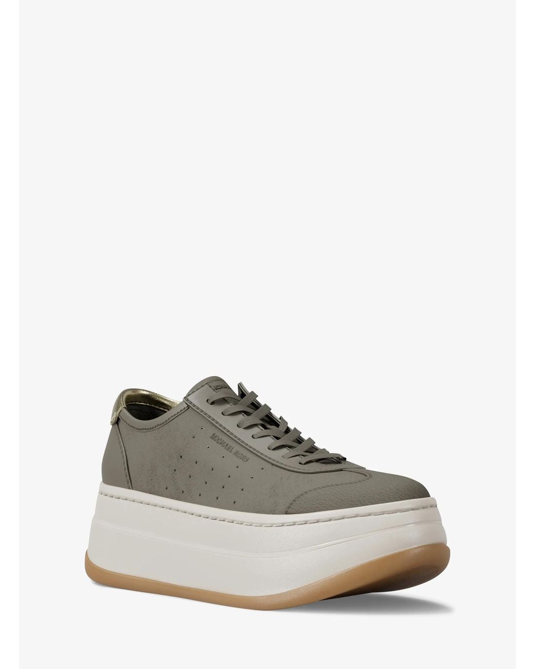 MICHAEL Michael Kors White Mk Hayes Leather Platform Trainers