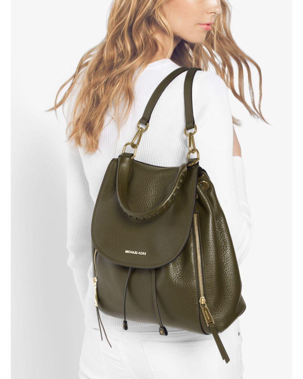 Michael kors backpack olive green clearance