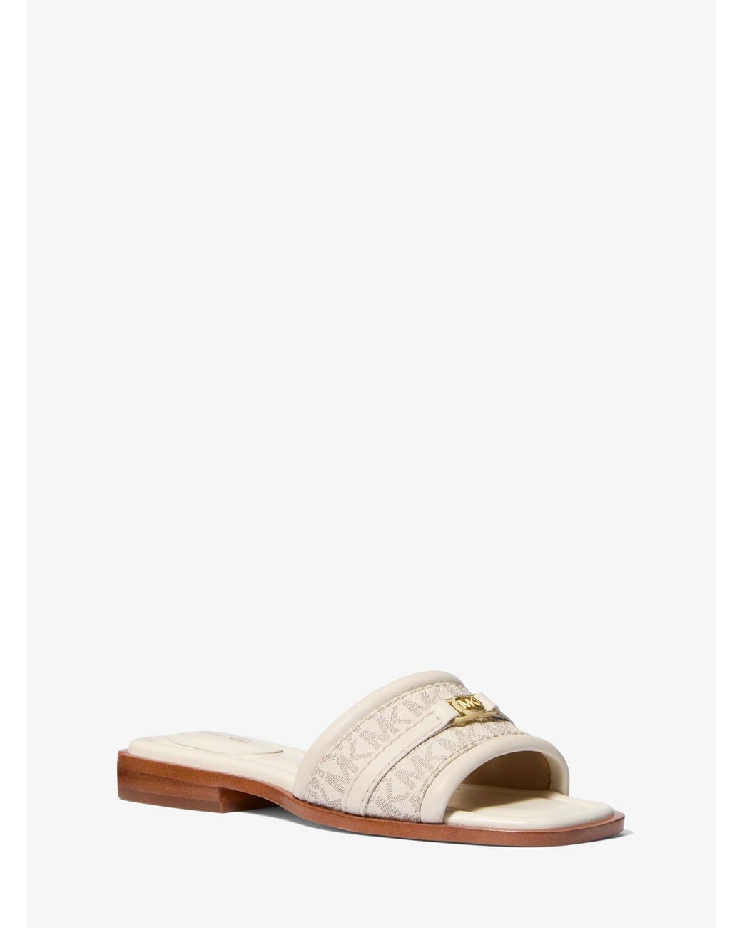 MICHAEL Michael Kors Natural Mandy Signature Logo Slide Sandal