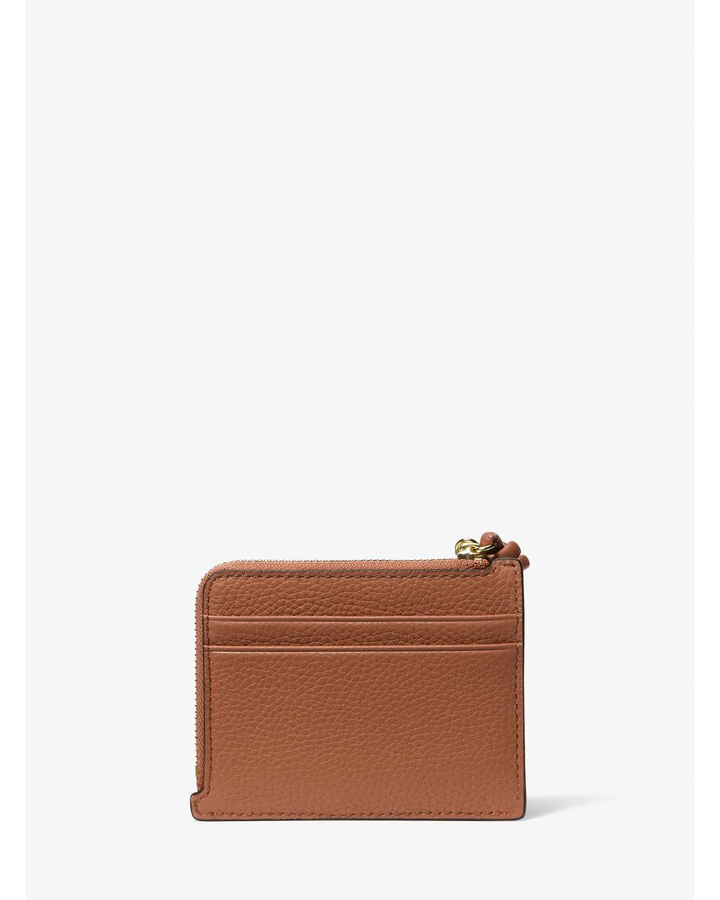 MICHAEL Michael Kors Brown Michael Kors Jet Set Small Pebbled Leather Card Case Wristlet