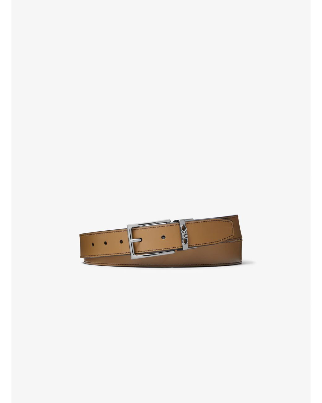 Michael Kors White Mk Reversible Logo And Leather Belt for men