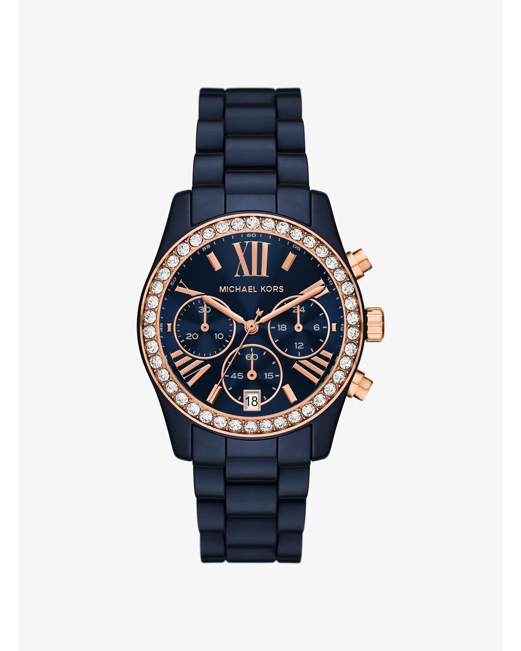Michael Kors Blue Mk Lexington Pavé-Tone Watch