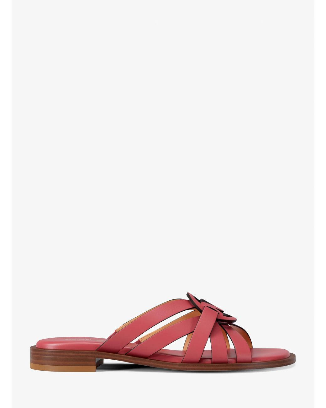 MICHAEL Michael Kors Pink Michael Kors Erika Leather Slide Sandal