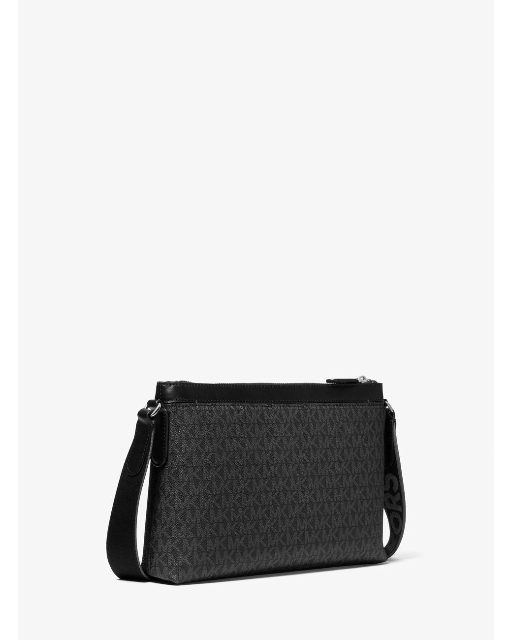Michael Kors Black Hudson Signature Logo Messenger Bag for men