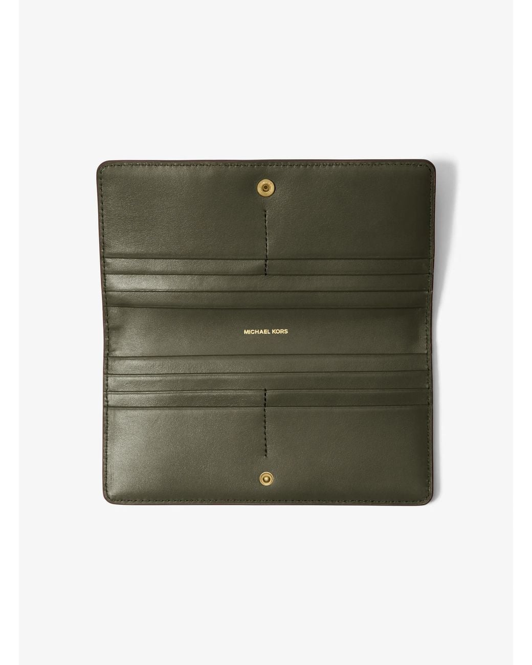 MICHAEL Michael Kors Green Mk Bryant Large Pebbled Leather Snap-Front Wallet