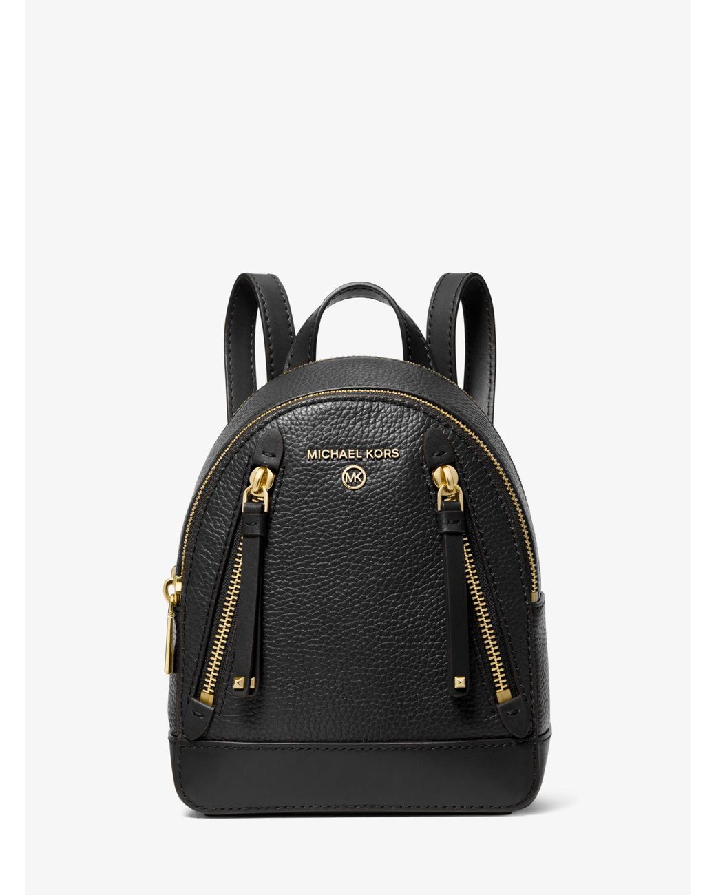 Michael Kors Brooklyn Extra-small Pebbled Leather Backpack in Black | Lyst