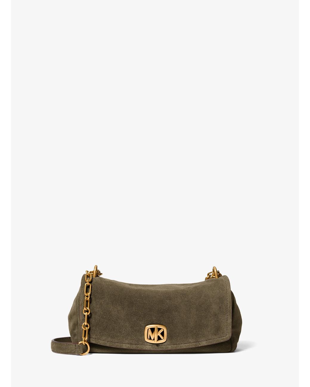 MICHAEL Michael Kors Green Michael Kors Bryant Small Suede Convertible Shoulder Bag