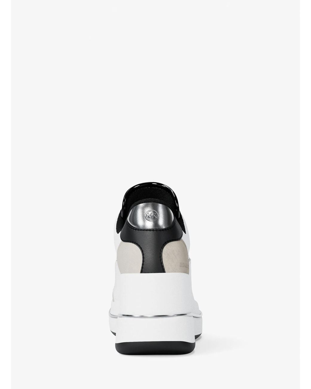 MICHAEL Michael Kors White Mk Emmy Mixed-Media Wedge Trainer