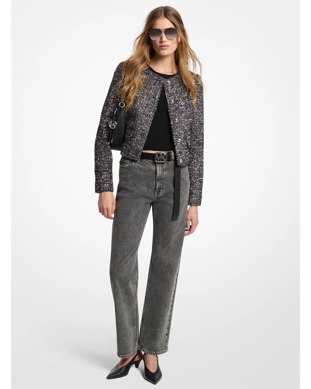 MICHAEL Michael Kors Black Michael Kors Metallic Tweed Lady Jacket