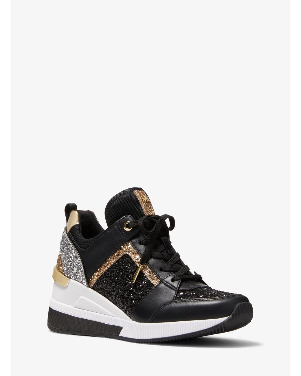 michael michael kors georgie embossed leather trainer