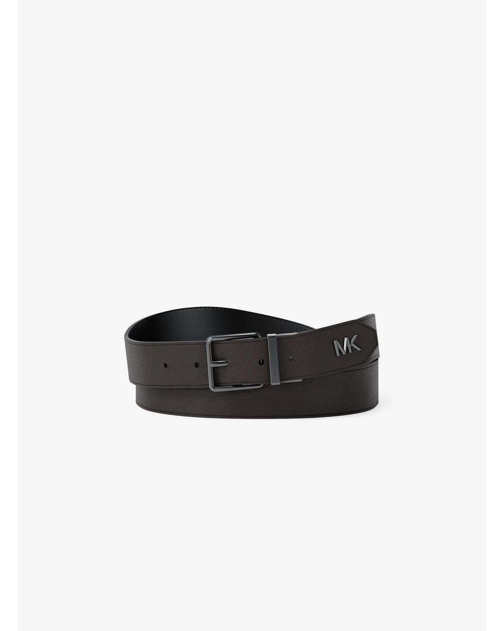 Michael Kors White Mk Leather Belt for men