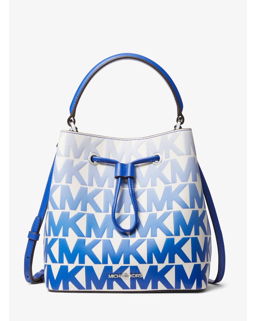 Michael Kors Suri Medium Graphic Logo Print Faux Leather Crossbody Bag in Blue Lyst