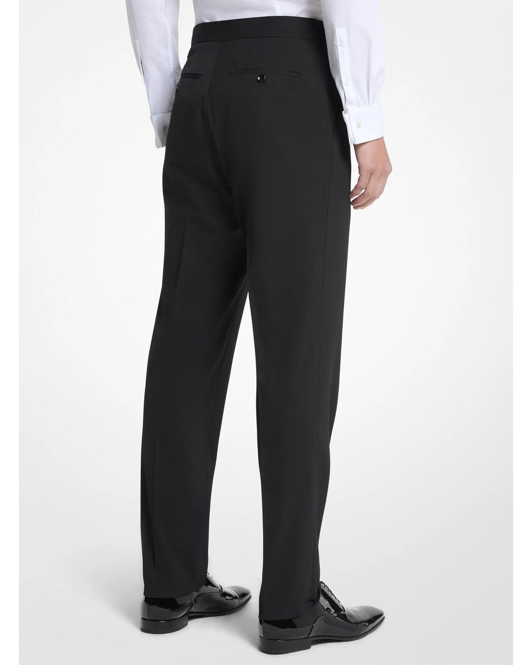 Michael Kors Black Mk Slim-Fit Tuxedo Trousers for men