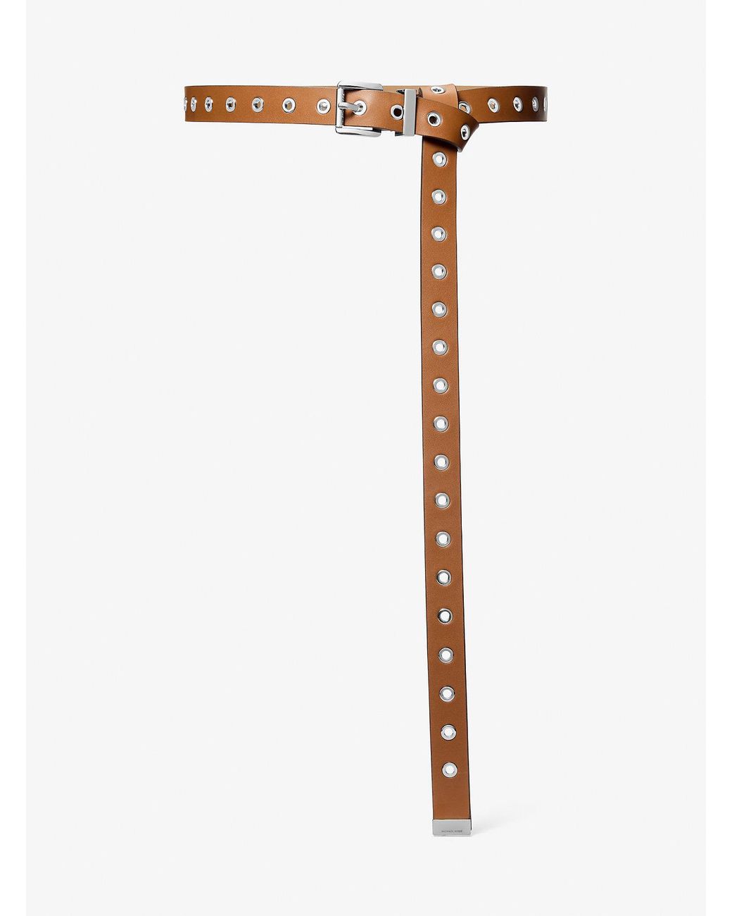 Michael Kors White Grommeted Leather Belt