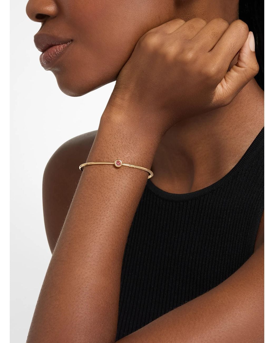 Michael Kors White Round Stone Bangle