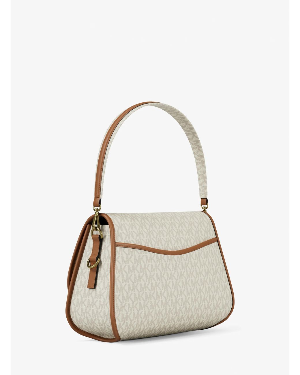 MICHAEL Michael Kors White Mk Holmes Medium Signature Logo Convertible Messenger Bag