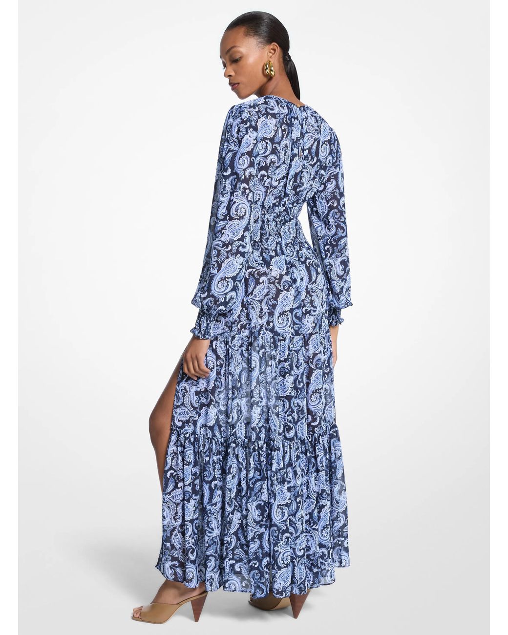 MICHAEL Michael Kors Blue Michael Printed Maxi Dress