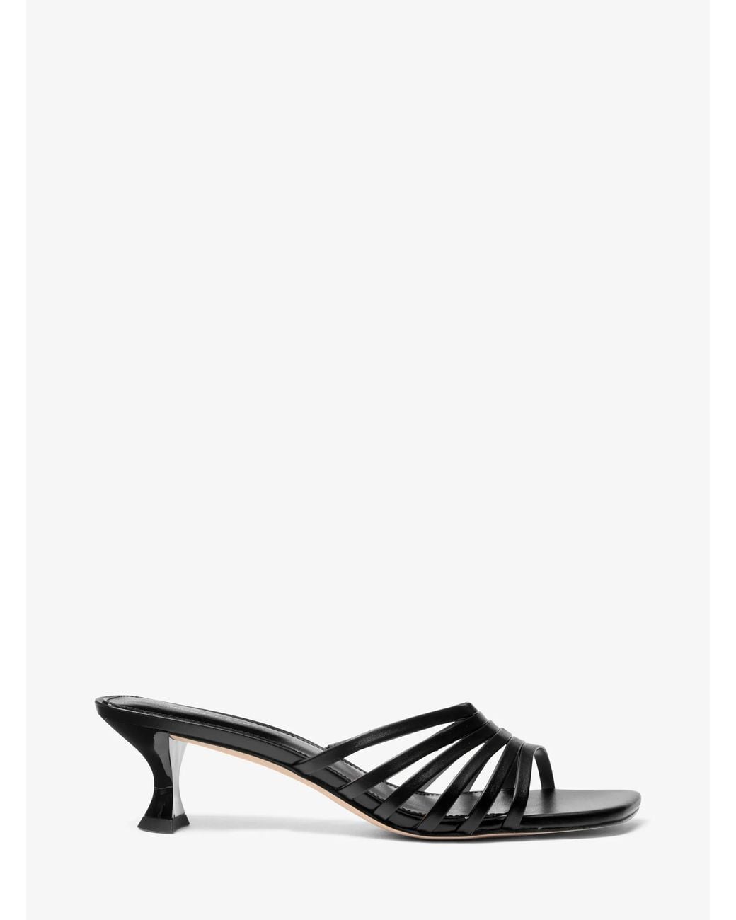 MICHAEL Michael Kors White Mk Haisley Leather Kitten Sandal